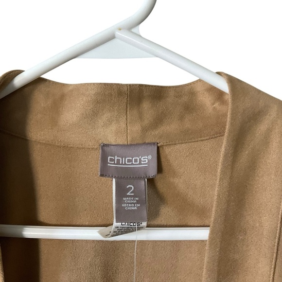 Chico’s Easy Faux Suede Perforated Jacket in Arabian Camel - Picture 8 of 15